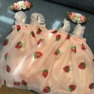 Adorable Strawberry Tulle Dresses